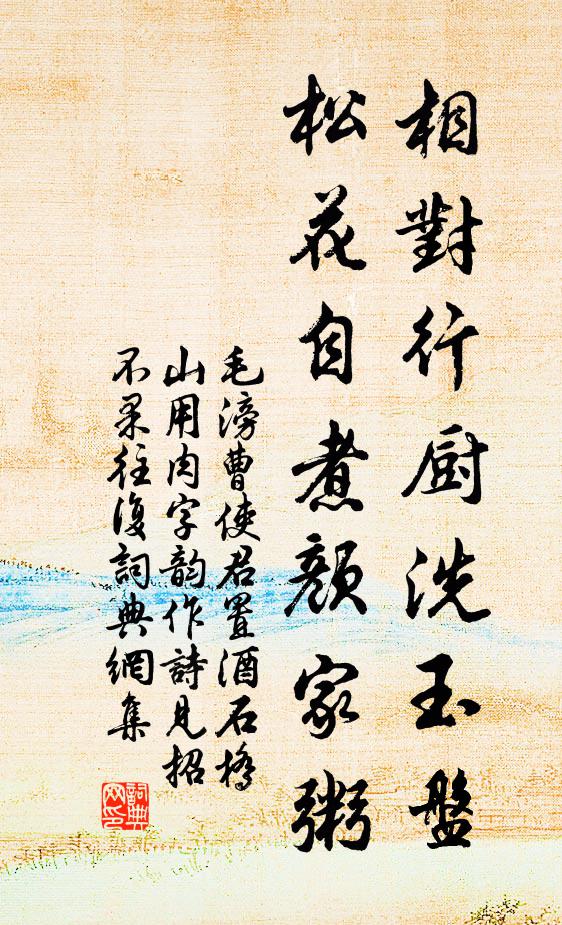 毛滂相对行厨洗玉盘，松花自煮颜家粥书法作品欣赏