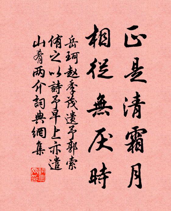 岳珂正是清霜月，相从无厌时书法作品欣赏