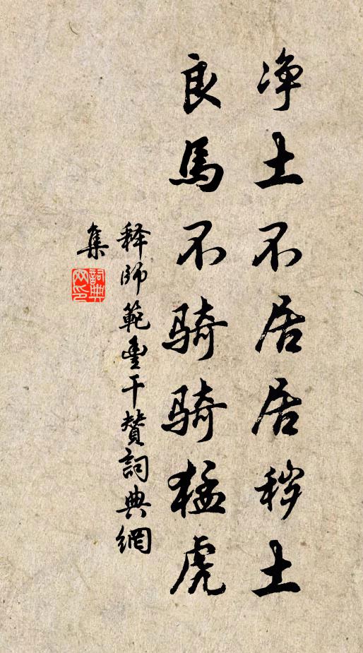 释师范净土不居居秽土，良马不骑骑猛虎书法作品欣赏