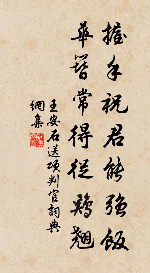 王安石握手祝君能强饭，华簪常得从鸡翘书法作品欣赏