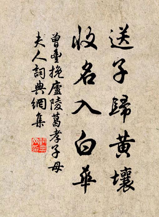 曾丰送子归黄壤，收名入白华书法作品欣赏