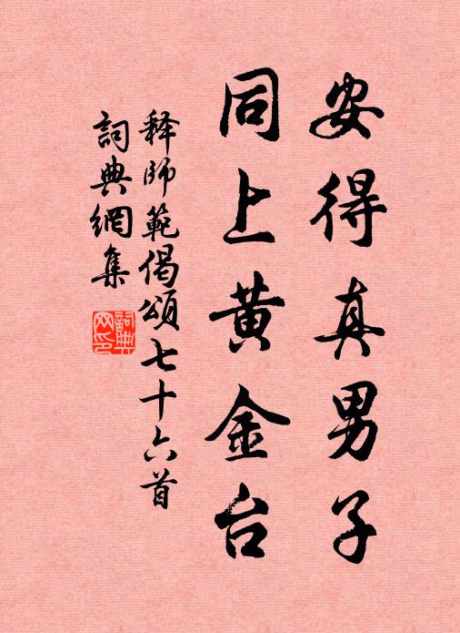 释师范安得真男子，同上黄金台书法作品欣赏