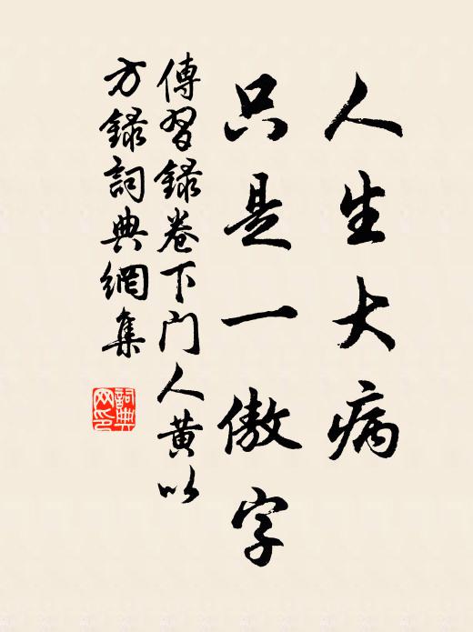 王阳明人生大病，只是一傲字。书法作品欣赏