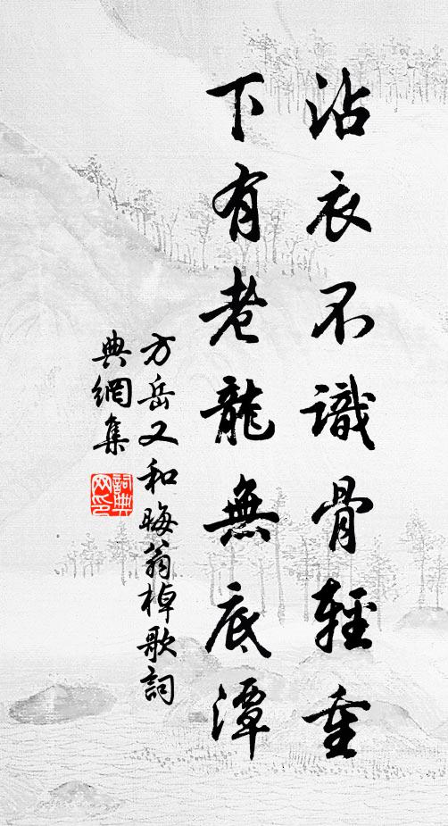 方岳沾衣不识骨轻重，下有老龙无底潭书法作品欣赏