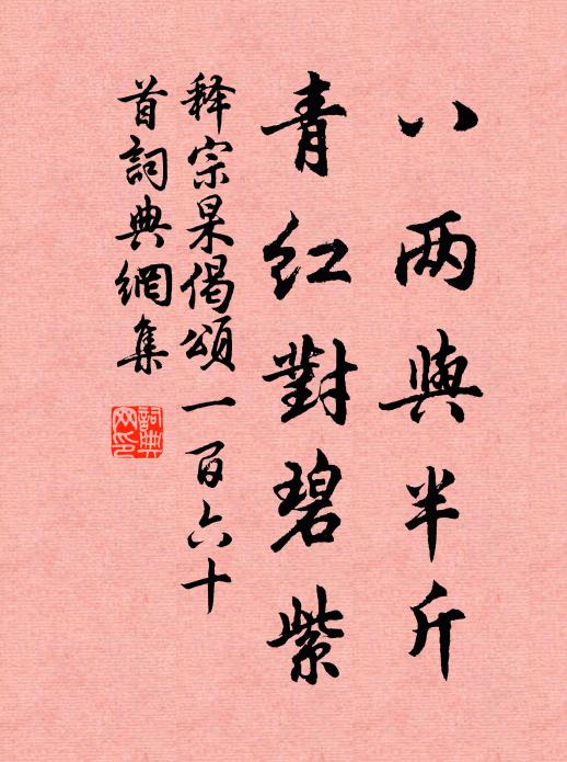 释宗杲八两与半斤，青红对碧紫书法作品欣赏