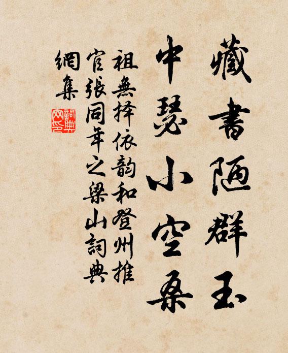 祖无择藏书陋群玉，中瑟小空桑书法作品欣赏