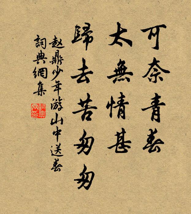 赵鼎可奈青春，太无情甚，归去苦匆匆书法作品欣赏