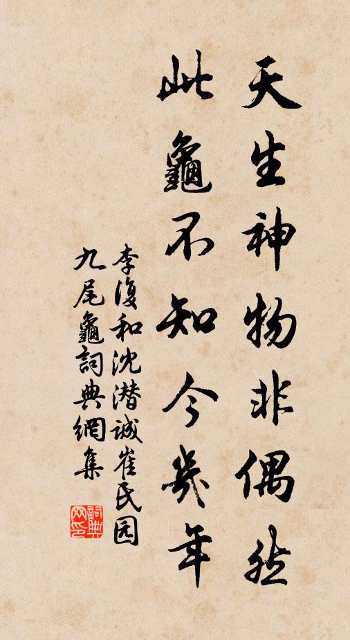 李复天生神物非偶然，此龟不知今几年书法作品欣赏