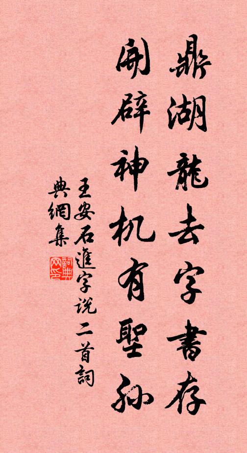 王安石鼎湖龙去字书存，开辟神机有圣孙书法作品欣赏