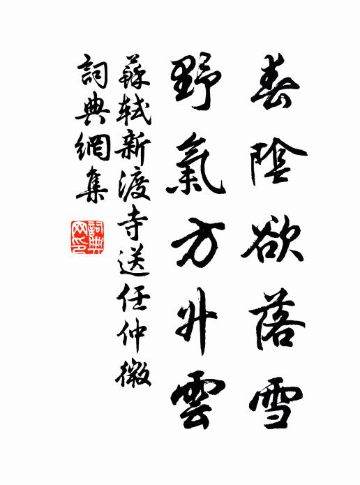 苏轼春阴欲落雪，野气方升云书法作品欣赏