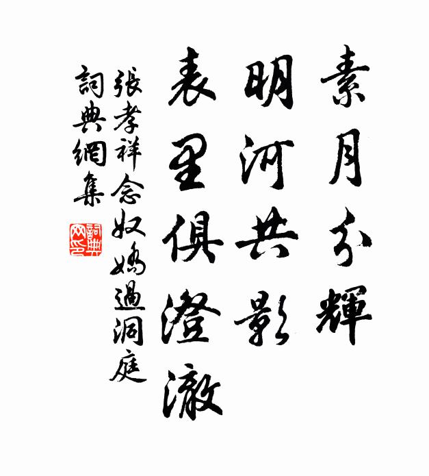 张孝祥素月分辉，明河共影，表里俱澄澈书法作品欣赏