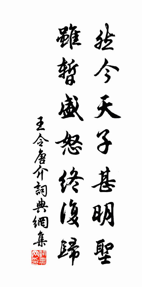 王令然今天子甚明圣，虽暂盛怒终复归书法作品欣赏