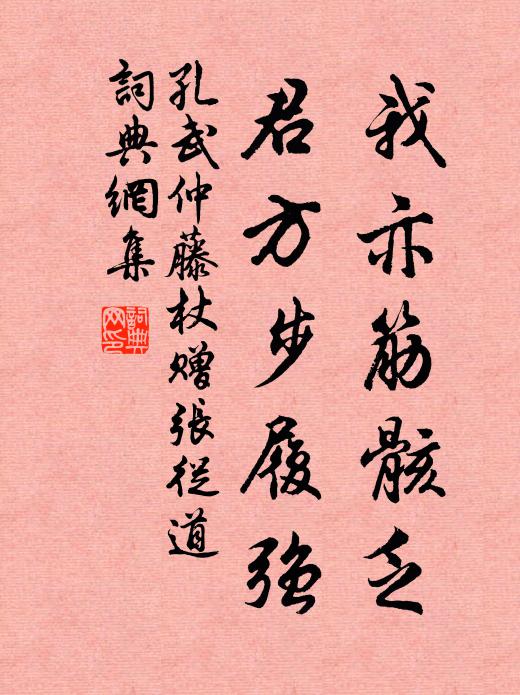 孔武仲我亦筋骸乏，君方步履强书法作品欣赏