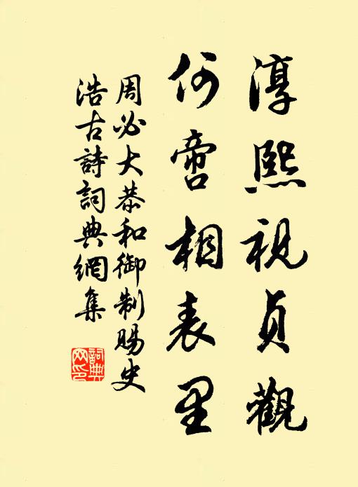 周必大淳熙视贞观，何啻相表里书法作品欣赏