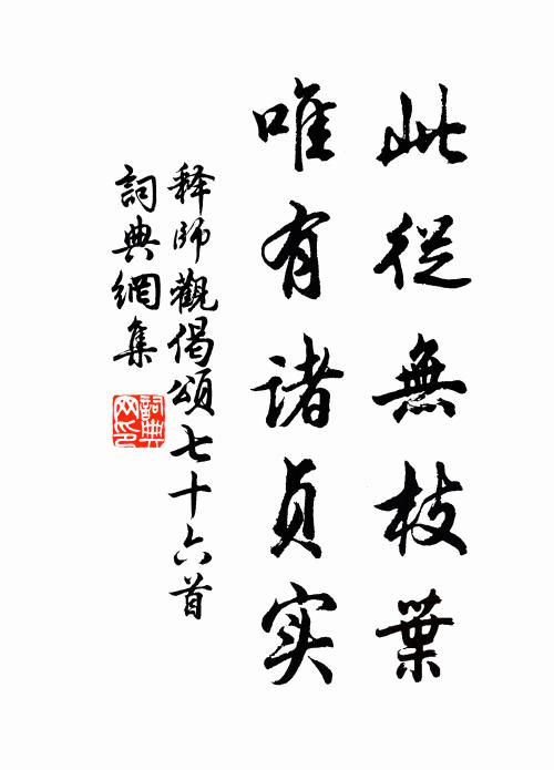 释师观此从无枝叶，唯有诸贞实书法作品欣赏