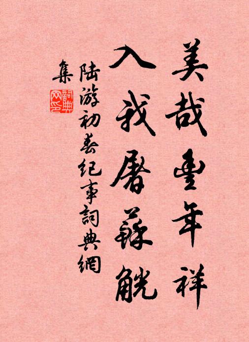 陆游美哉丰年祥，入我屠苏觥书法作品欣赏