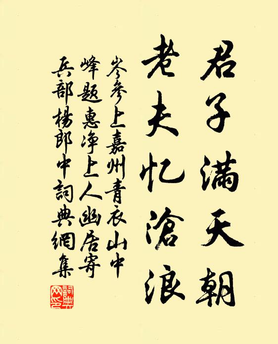 岑参君子满天朝，老夫忆沧浪书法作品欣赏