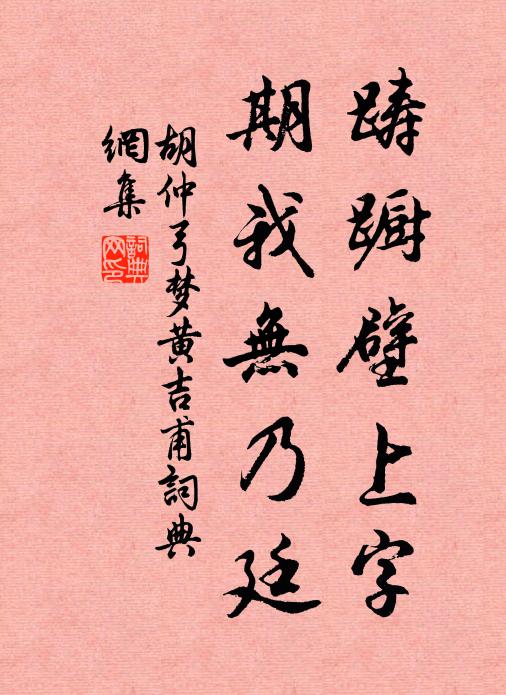 胡仲弓踌蹰壁上字，期我无乃廷书法作品欣赏