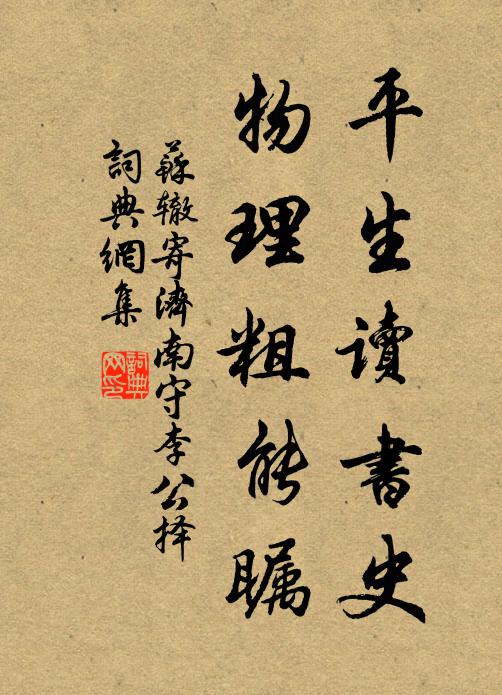 苏辙平生读书史，物理粗能瞩书法作品欣赏