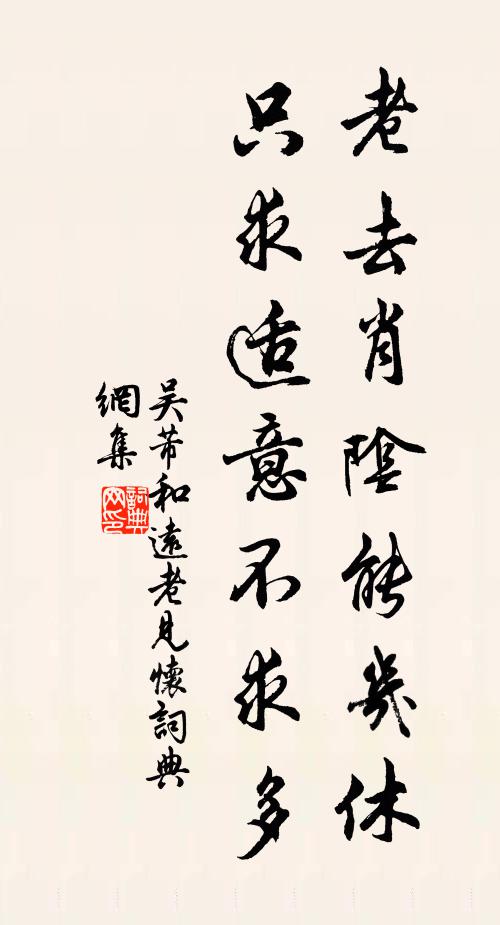 吴芾老去肖阴能几休，只求适意不求多书法作品欣赏