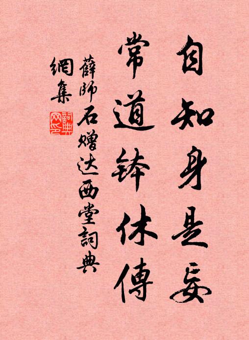 薛师石自知身是妄，常道钵休传书法作品欣赏