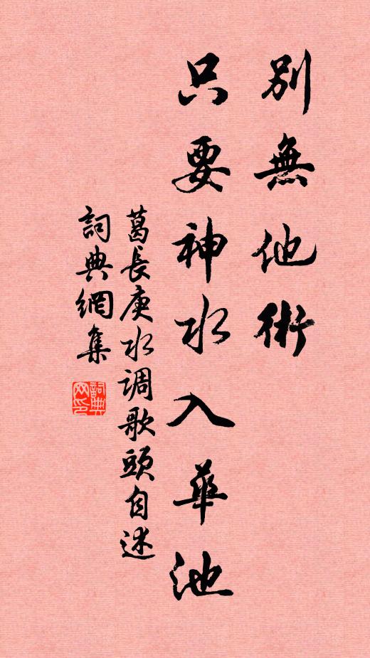 葛长庚别无他术，只要神水入华池书法作品欣赏