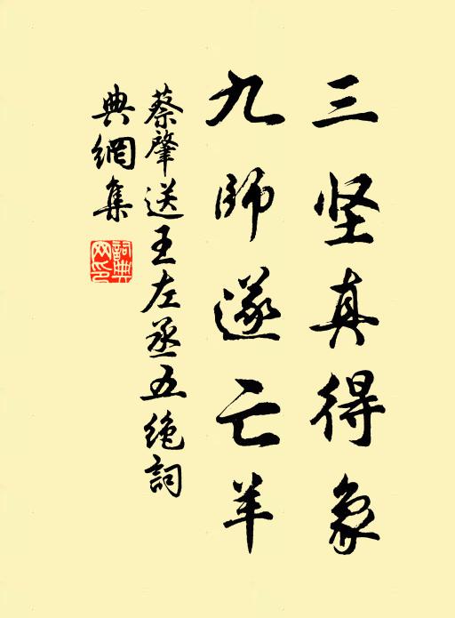 蔡肇三坚真得象，九师遂亡羊书法作品欣赏