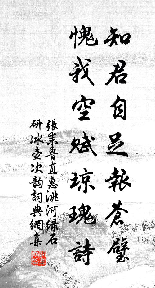 张耒知君自足报苍璧，愧我空赋琼瑰诗书法作品欣赏