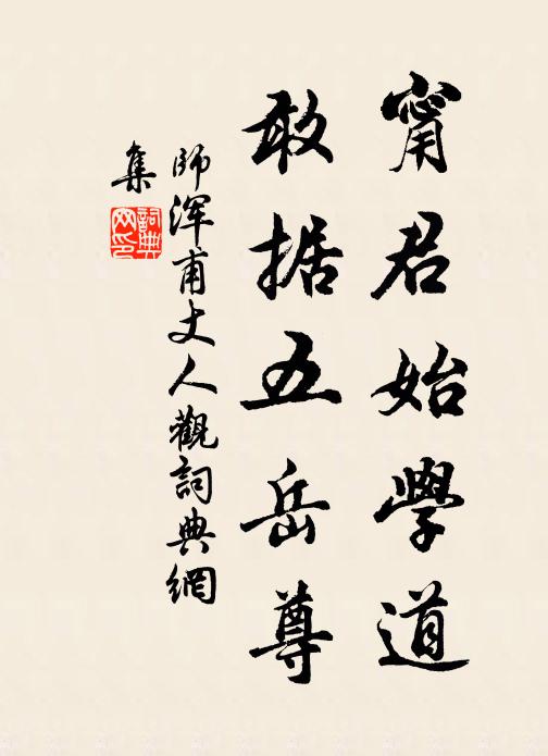 师浑甫甯君始学道，敢据五岳尊书法作品欣赏