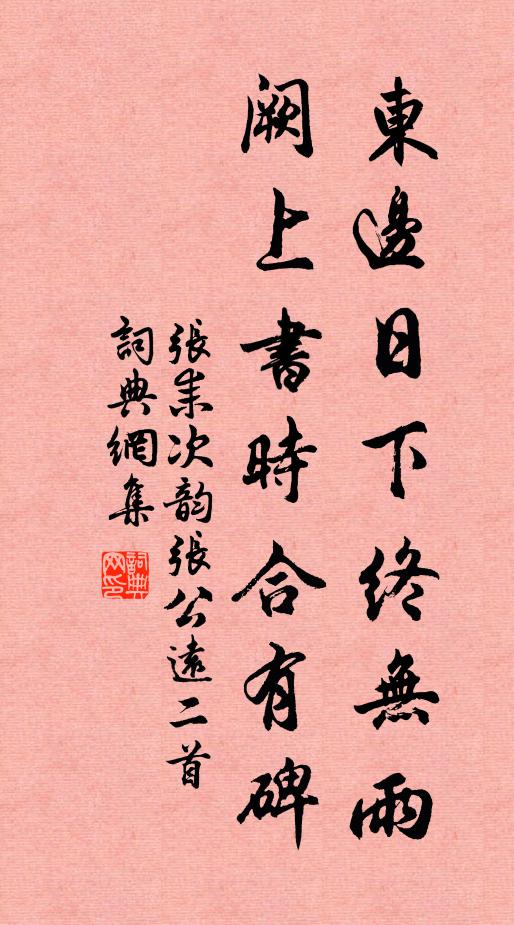 张耒东边日下终无雨，阙上书时合有碑书法作品欣赏