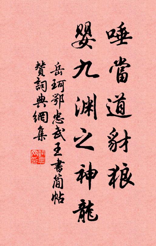 岳珂唾当道豺狼，婴九渊之神龙书法作品欣赏