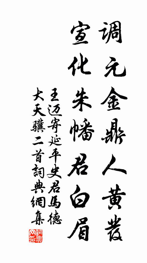 王迈调元金鼎人黄发，宣化朱幡君白眉书法作品欣赏