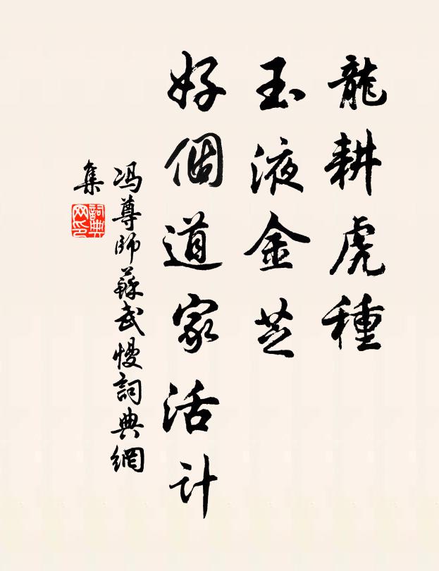 冯尊师龙耕虎种，玉液金芝，好个道家活计书法作品欣赏