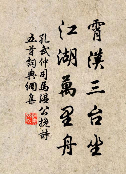 孔武仲霄汉三台坐，江湖万里舟书法作品欣赏