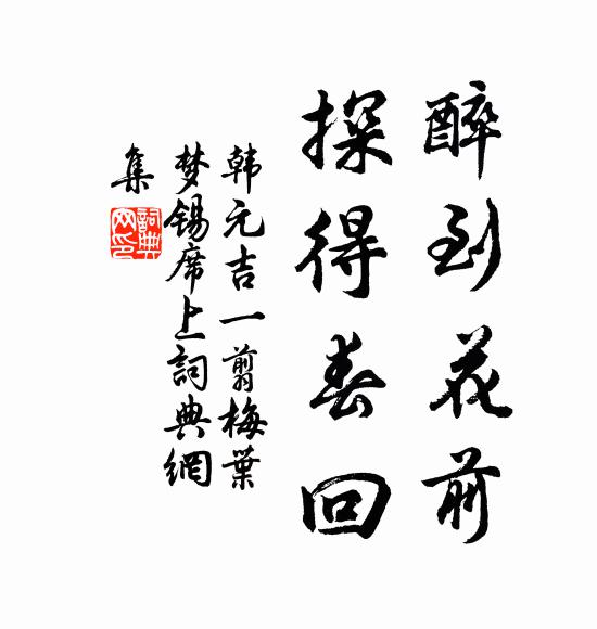 韩元吉醉到花前，探得春回书法作品欣赏