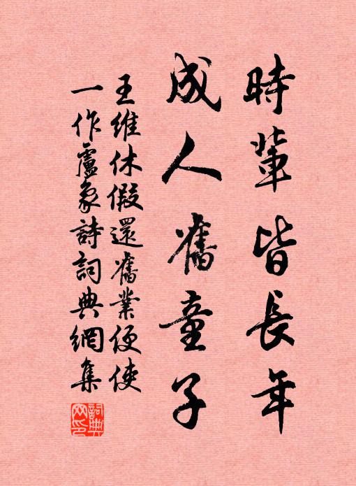 王维时辈皆长年，成人旧童子书法作品欣赏