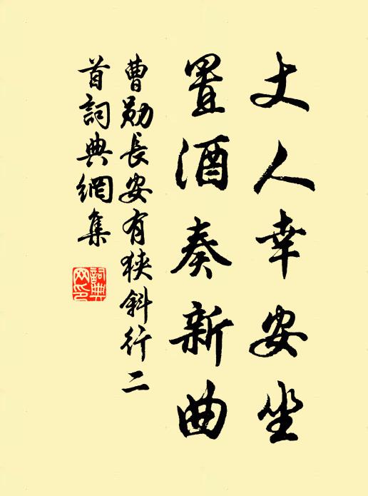 曹勋丈人幸安坐，置酒奏新曲书法作品欣赏