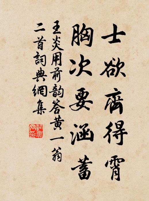 王炎士欲齐得霄，胸次要涵蓄书法作品欣赏