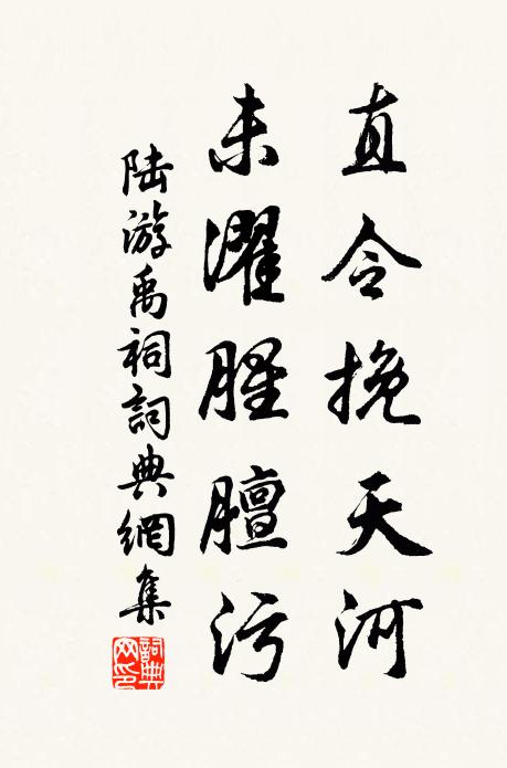 陆游直令挽天河，未濯腥膻污书法作品欣赏