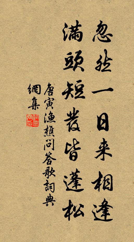 唐寅忽然一日来相逢，满头短发皆蓬松书法作品欣赏