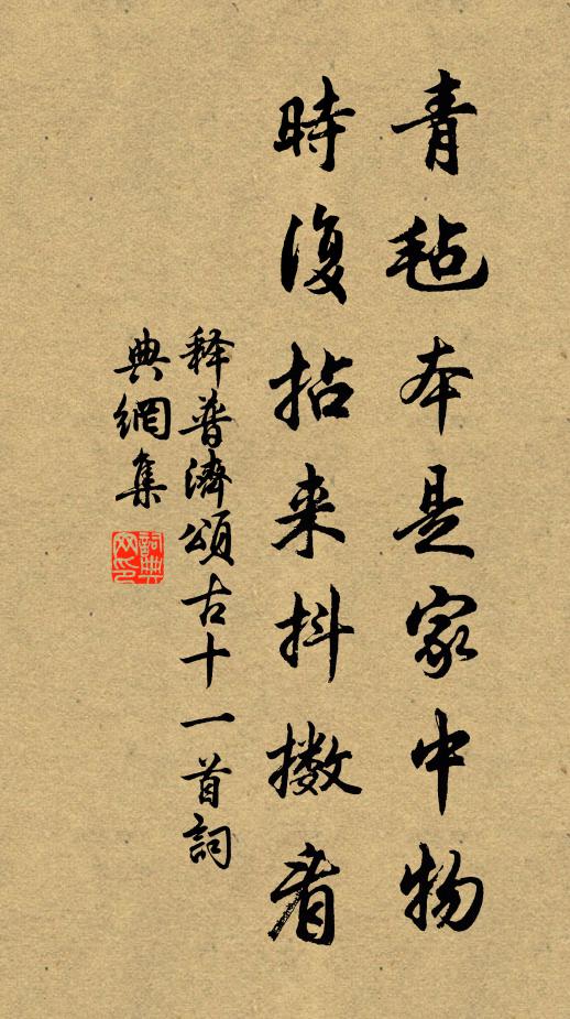 释普济青毡本是家中物，时复拈来抖擞看书法作品欣赏