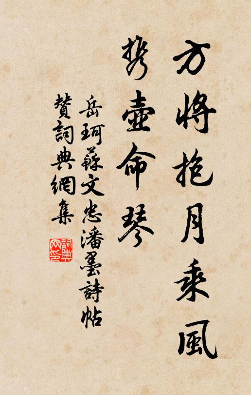 岳珂方将抱月乘风，携壶命琴书法作品欣赏