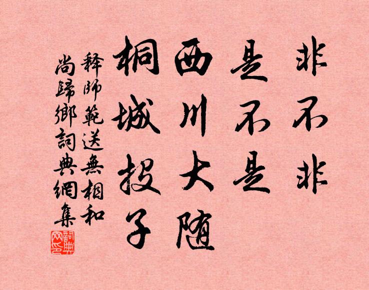 释师范非不非，是不是，西川大随，桐城投子书法作品欣赏