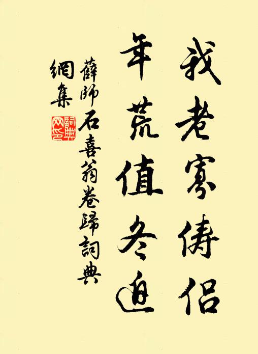 薛师石我老寡俦侣，年荒值冬迫书法作品欣赏