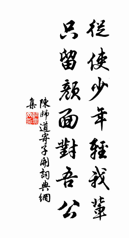 陈师道从使少年轻我辈，只留颜面对吾公书法作品欣赏