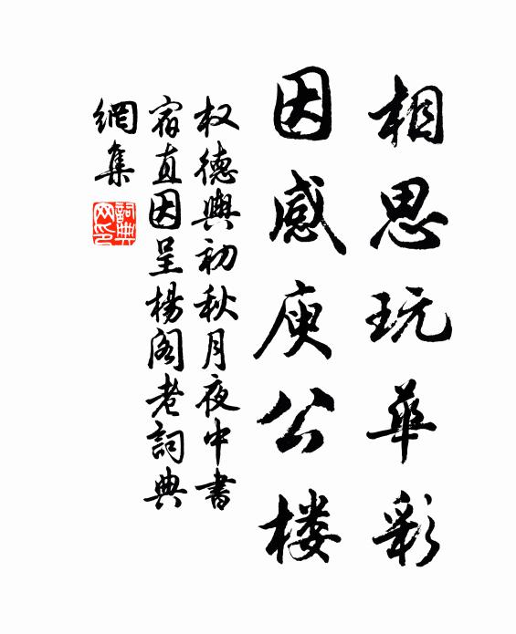 权德舆相思玩华彩，因感庾公楼书法作品欣赏