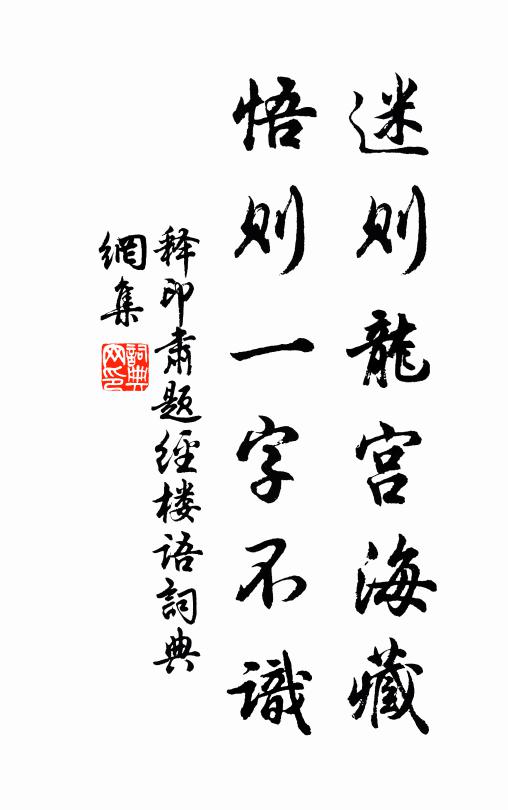 释印肃迷则龙宫海藏，悟则一字不识书法作品欣赏