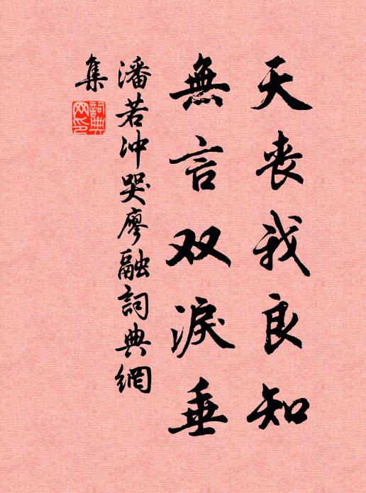 潘若冲天丧我良知，无言双泪垂书法作品欣赏