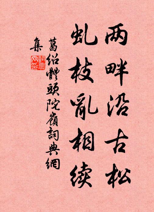 葛绍体两畔沿古松，虬枝乱相续书法作品欣赏