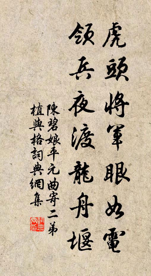 陈碧娘虎头将军眼如电，领兵夜渡龙舟堰书法作品欣赏